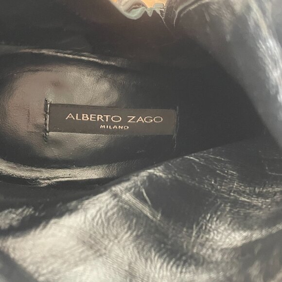 Y2K Burgundy Python Print Ankle Boots SZ 36.5 - Picture 3 of 7